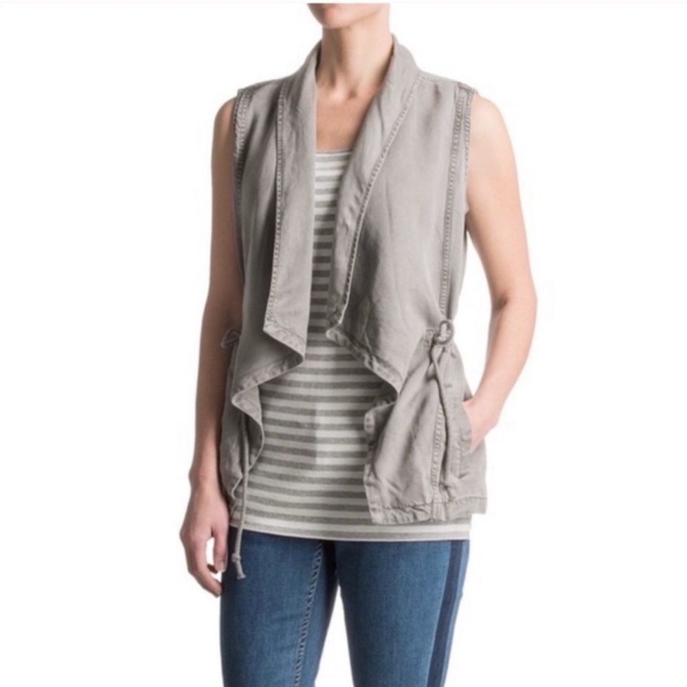 Max Jeans Grey Open Front Vest NWT